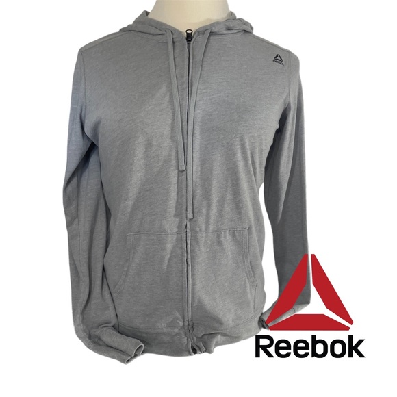 Reebok Jackets & Blazers - REEBOK Women’s Lightweight Zipper-front Hoodie Jacket Size XL Gray